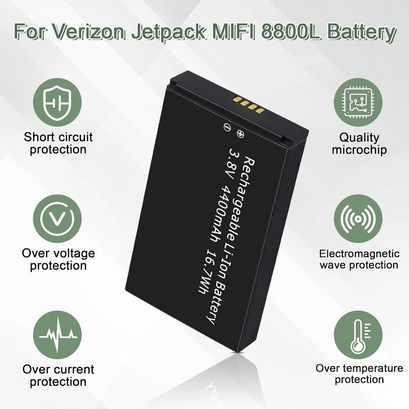 WRUMI استبدال بطارية MiFi 8800L لـ Inseego: 3.8V 4400mAh 16.7Wh بطارية Verizon MiFi 7730L لجهاز Novatel Jetpack MiFi 8800L 7730L نقطة اتصال محمولة 40123117 - Image 4